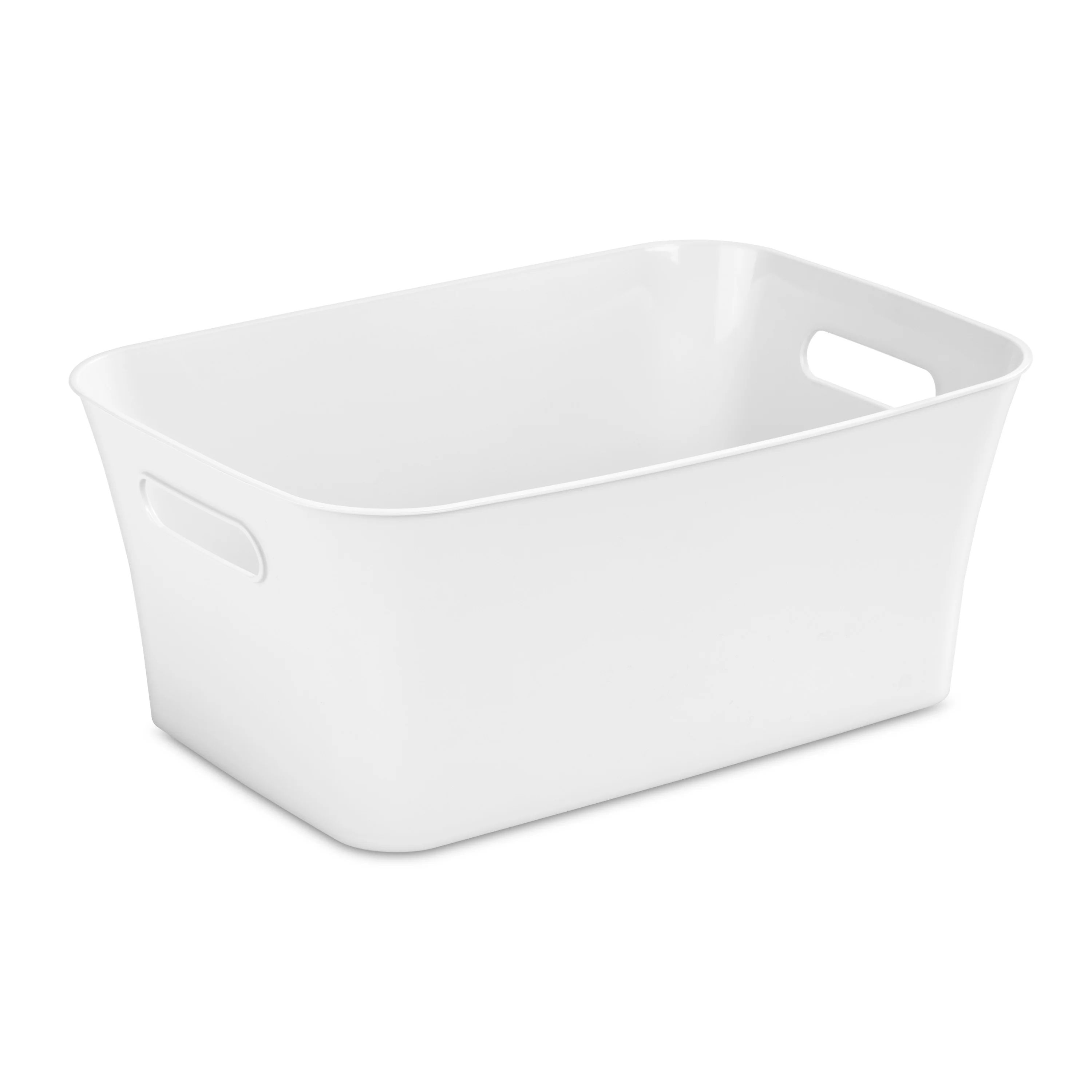 Mainstays Medium Plastic Storage Bin, White | Walmart (US)