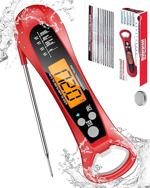 Meat Thermometer Digital, Instant Read Meat Thermometer for Grill and Cooking, Waterproof Food Th... | Amazon (US)