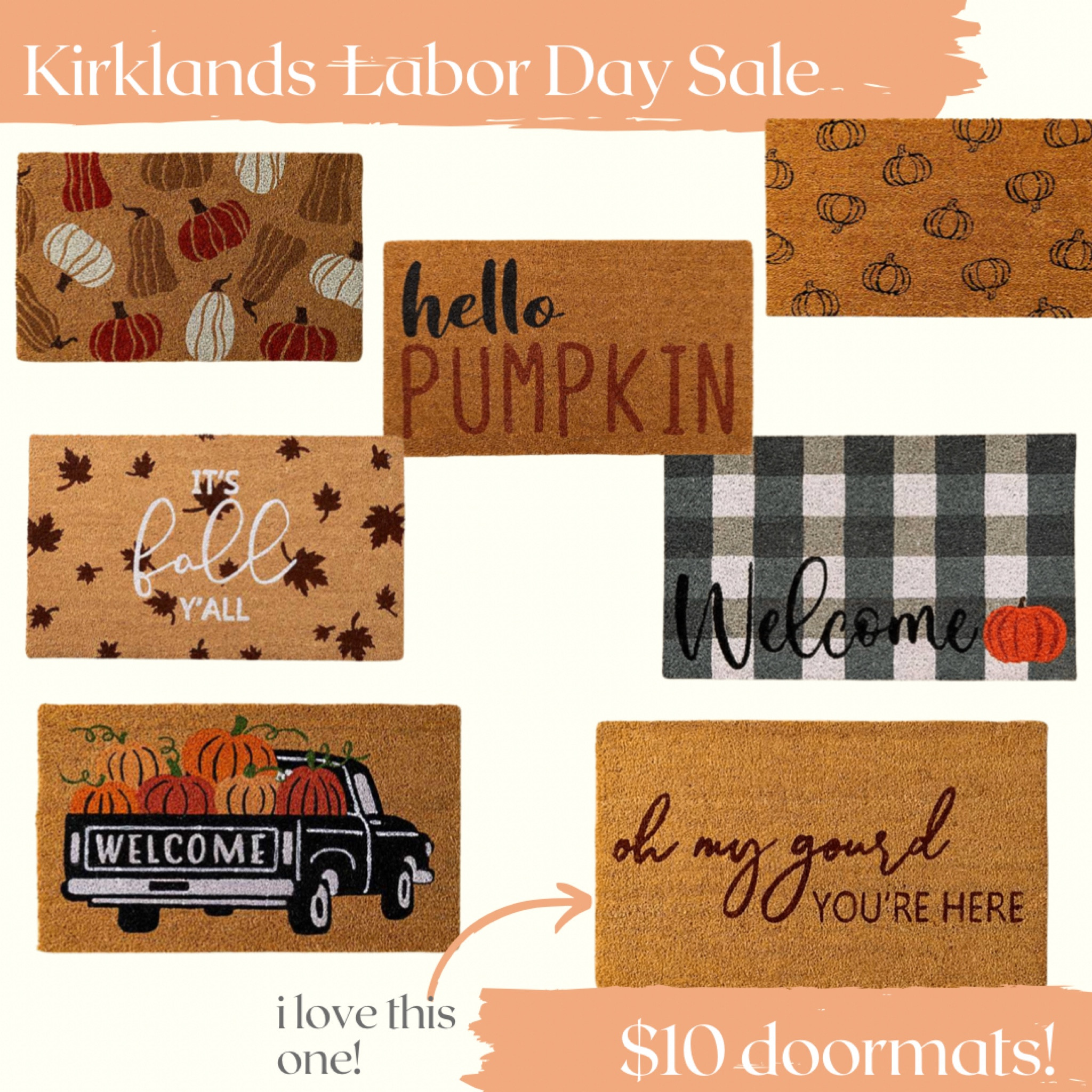 Wonderful front door mats on super sale! I love the “oh my gourd” door mat! They are all $10 and it’s incredible! I love them all.
Door mats, entryway mats, fall sale, fall door mats

#LTKhome #LTKSeasonal #LTKsalealert