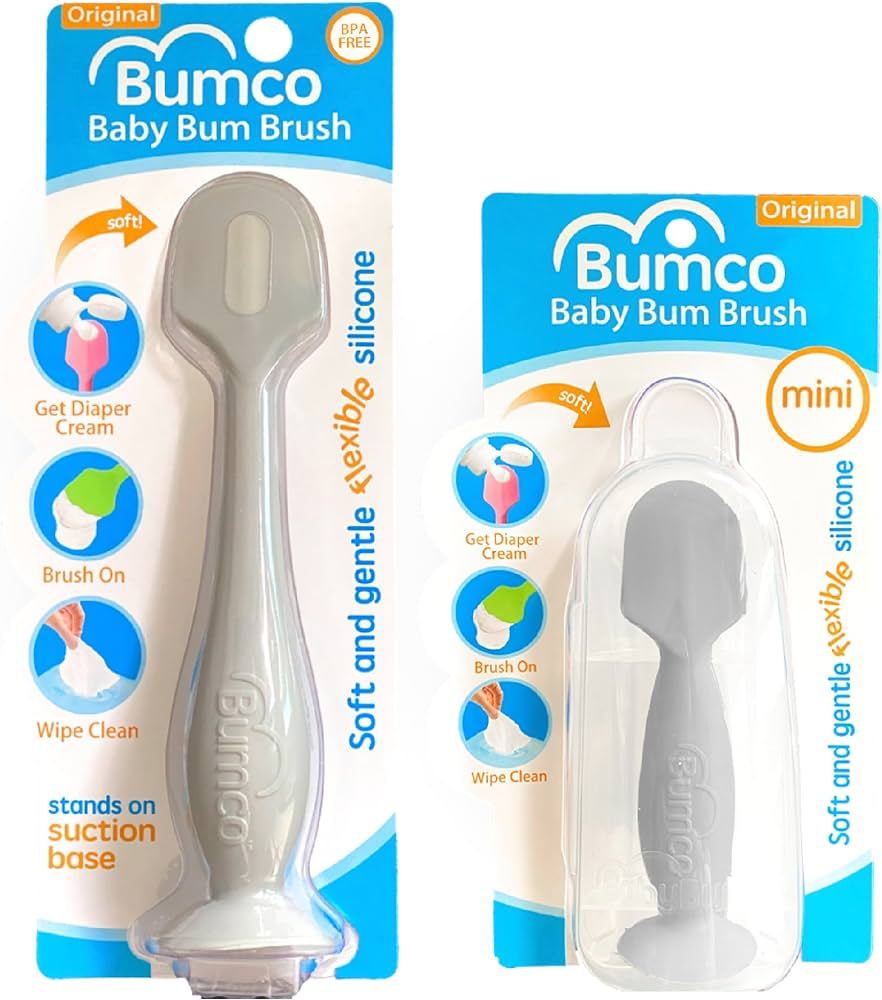 Bumco 2-PACK Diaper Cream Spatula - FULL-SIZE + MINI Baby Bum Brush with TRAVEL CASE - Diaper Cre... | Amazon (US)