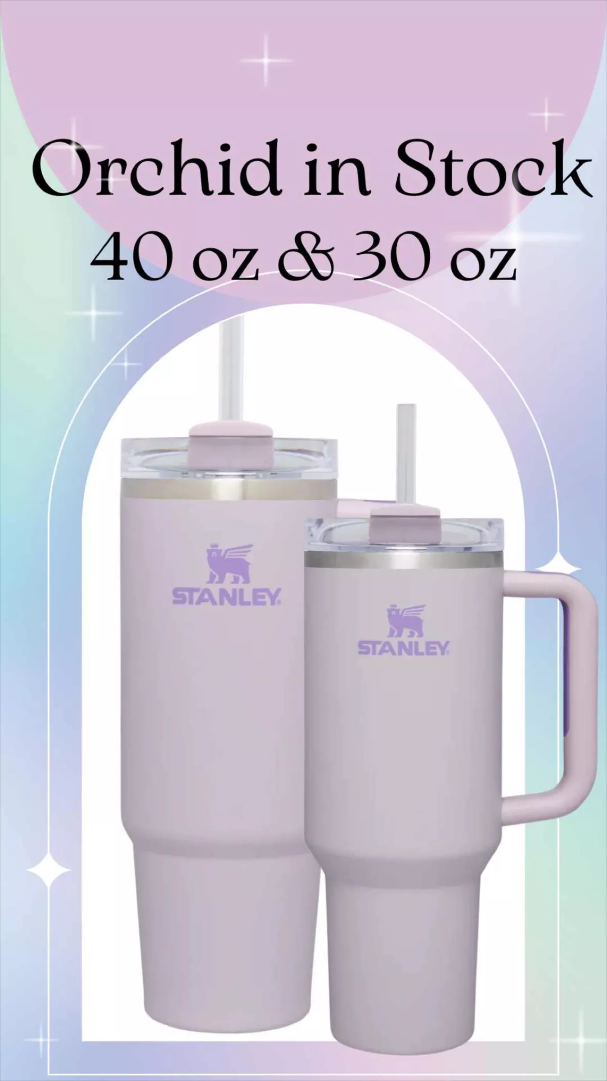 40 oz Tumbler w/Handle - Orchid, Mother's Day