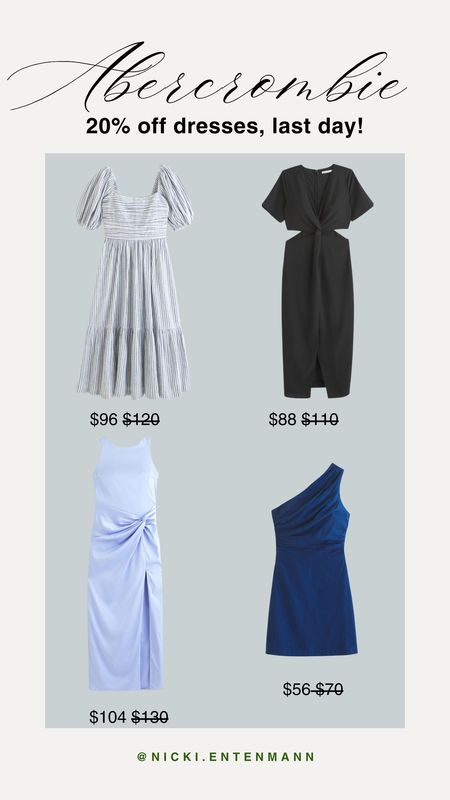 Abercrombie has such great spring dresses and it’s the last day to get 20% off on dresses!

Abercrombie sale, spring dresses, spring styles, trending fashion, puff sleeve dresses, 

#LTKSeasonal #LTKsalealert #LTKstyletip