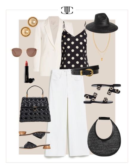 Creating looks with our top selling pieces from our favorite fashion finds of May.

 Linen pants, white pants, blazer, top, polka-a-dot top, sun hat, hat, sandals, flats, sunglasses, summer outfit, summer look, casual look, casual outfit

#LTKover40 #LTKshoecrush #LTKstyletip
