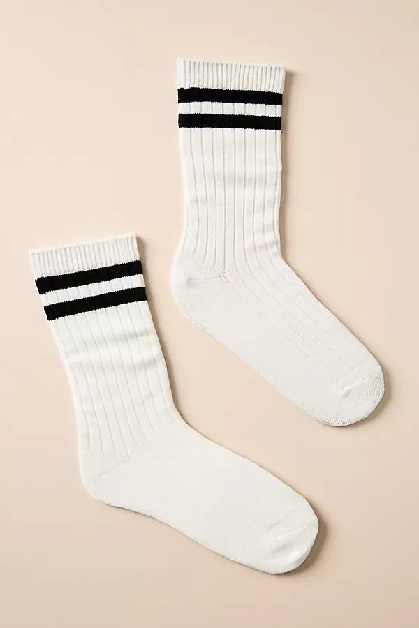 Athletic Stripe Crew Socks | Anthropologie (US)