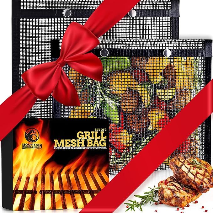 Mountain Grillers Set of 2 BBQ Mesh Grill Bags -(12.83 x 11.73-Inch) Reusable Grilling Pouches fo... | Amazon (US)