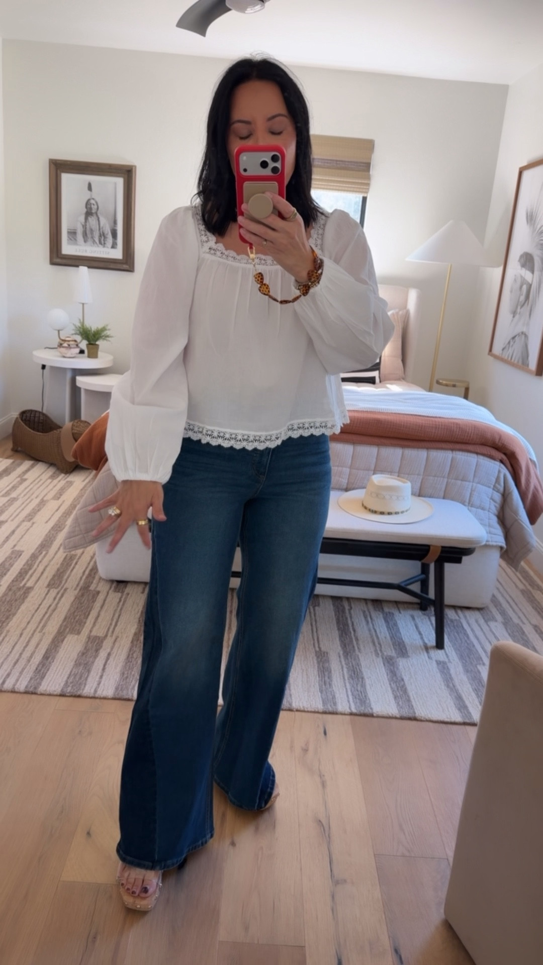 Top size medium, jeans size 8 (I’m a size 8/10), shoes fit tts (I’m a size 9.5/10 and did a size 9.5). 

#LTKootd #LTKOver40 #LTKWorkwear