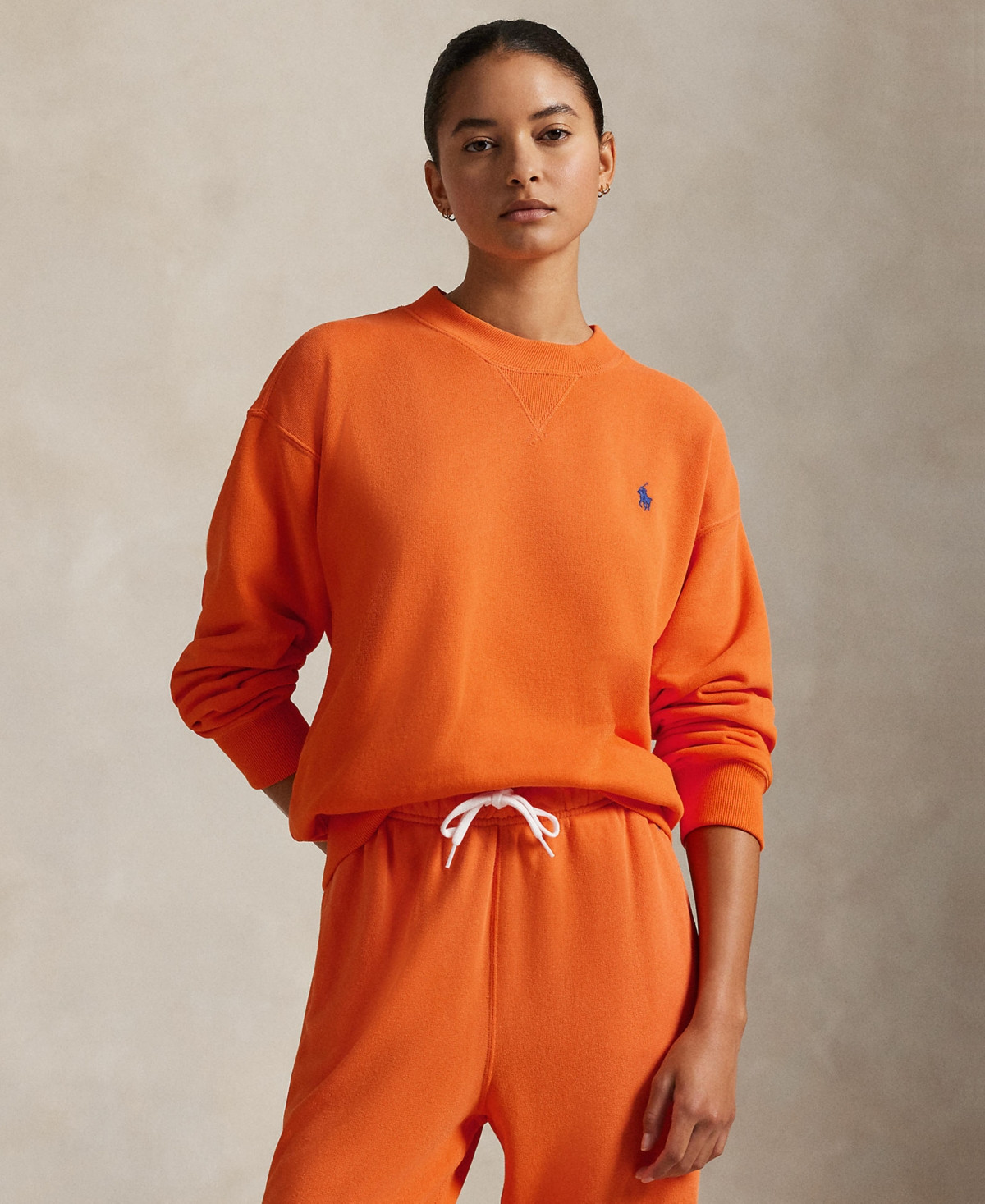 Polo Ralph Lauren Women's Lightweight Fleece Crewneck Sweatshirt - Fiesta Orange | Macy's