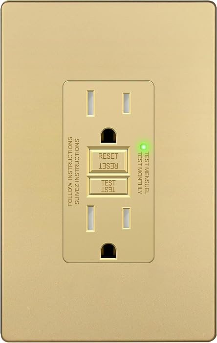 LIDER 15A GFCI Outlet, Tamper-Resistant Receptacle with Self-Test, LED Indicator, ETL Listed & FC... | Amazon (US)