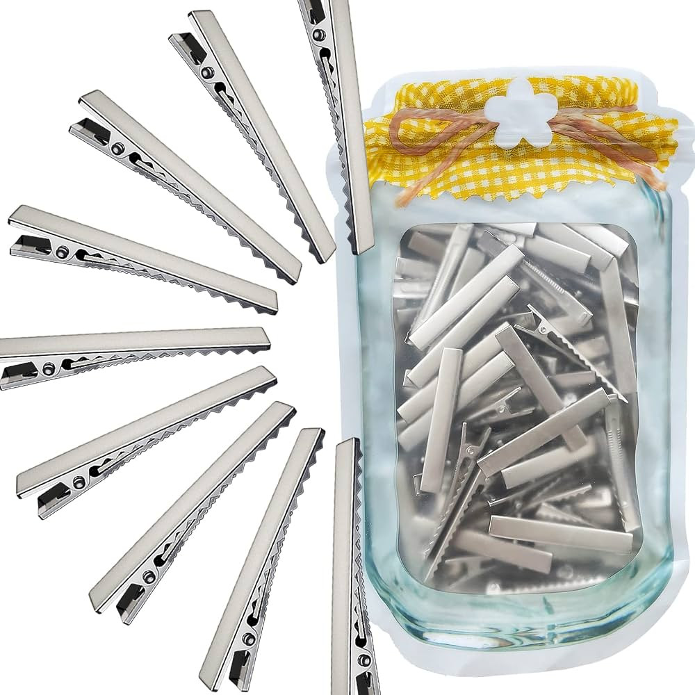 100Pcs Alligator Metal Hair Clips for Bow Making, Large Plain DIY Craft Clips Supplies (5.7cm/2.2... | Amazon (US)