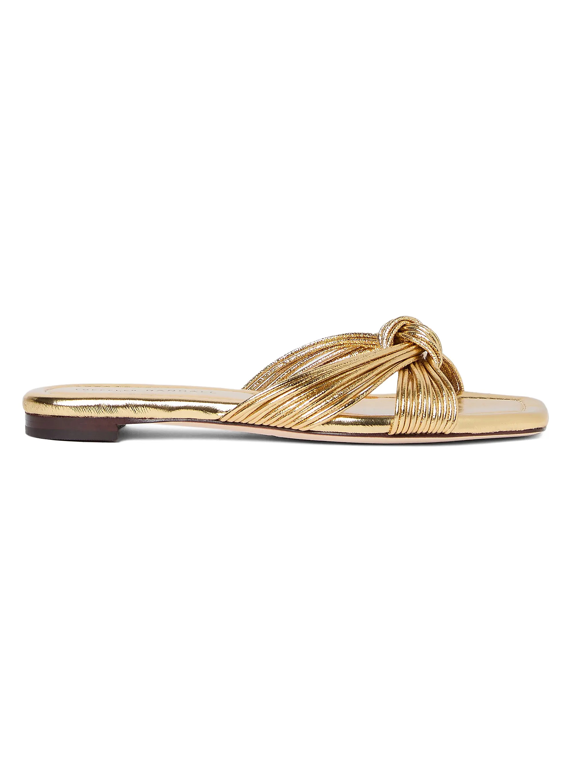 Loeffler Randall Flossie Knotted Metallic Leather Sandals | Saks Fifth Avenue | Saks Fifth Avenue