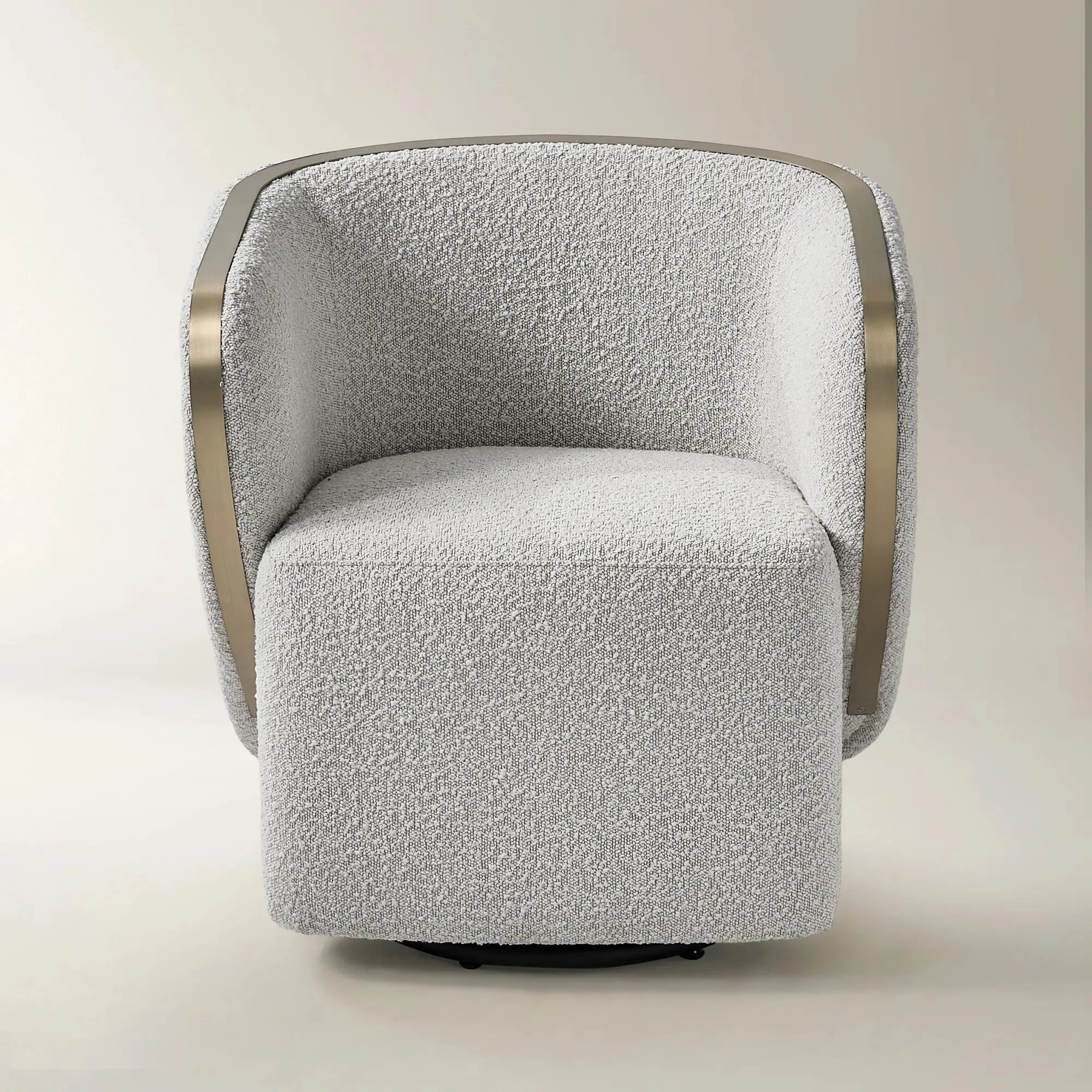Nova Performance Boucle Swivel Chair - Light Grey | Z Gallerie