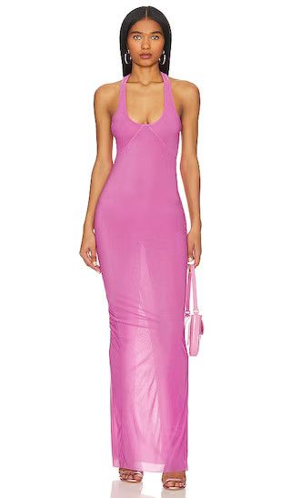 Giada Maxi Dress | Rose Pink Gown | Pink Summer Dress | Pink Sheer Dress | Pink Mesh Dress | Revolve Clothing (Global)
