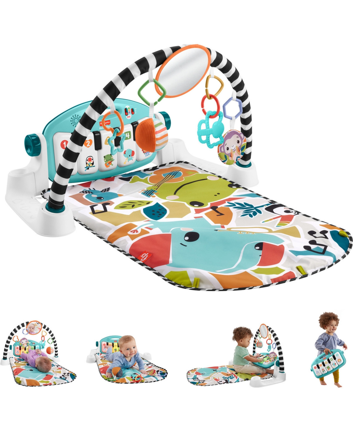 Fisher Price Glow and Grow Kick Play Piano Gym Baby Playmat with Musical Learning Toy - Multicolor | Macy's