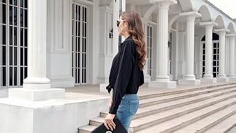 Women's Button Down Shirt Classic Long Sleeve Collared Tops Work Office Chiffon Blouse | Amazon (US)