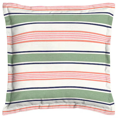 allen + roth Striped Oversized Green Stripe Square Throw Pillow | Lowe's