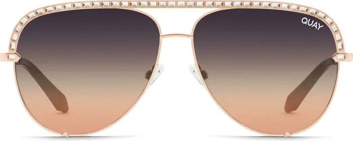 Mini High Key Bling 51mm Gradient Aviator Sunglasses | Nordstrom
