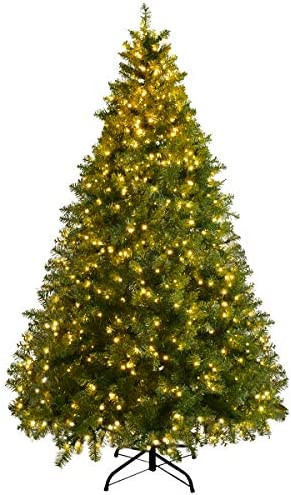 Goplus Pre-lit Christmas Tree, 8FT Premium Hinged Spruce Tree with 880 LED Lights and 1498 Branch... | Amazon (US)