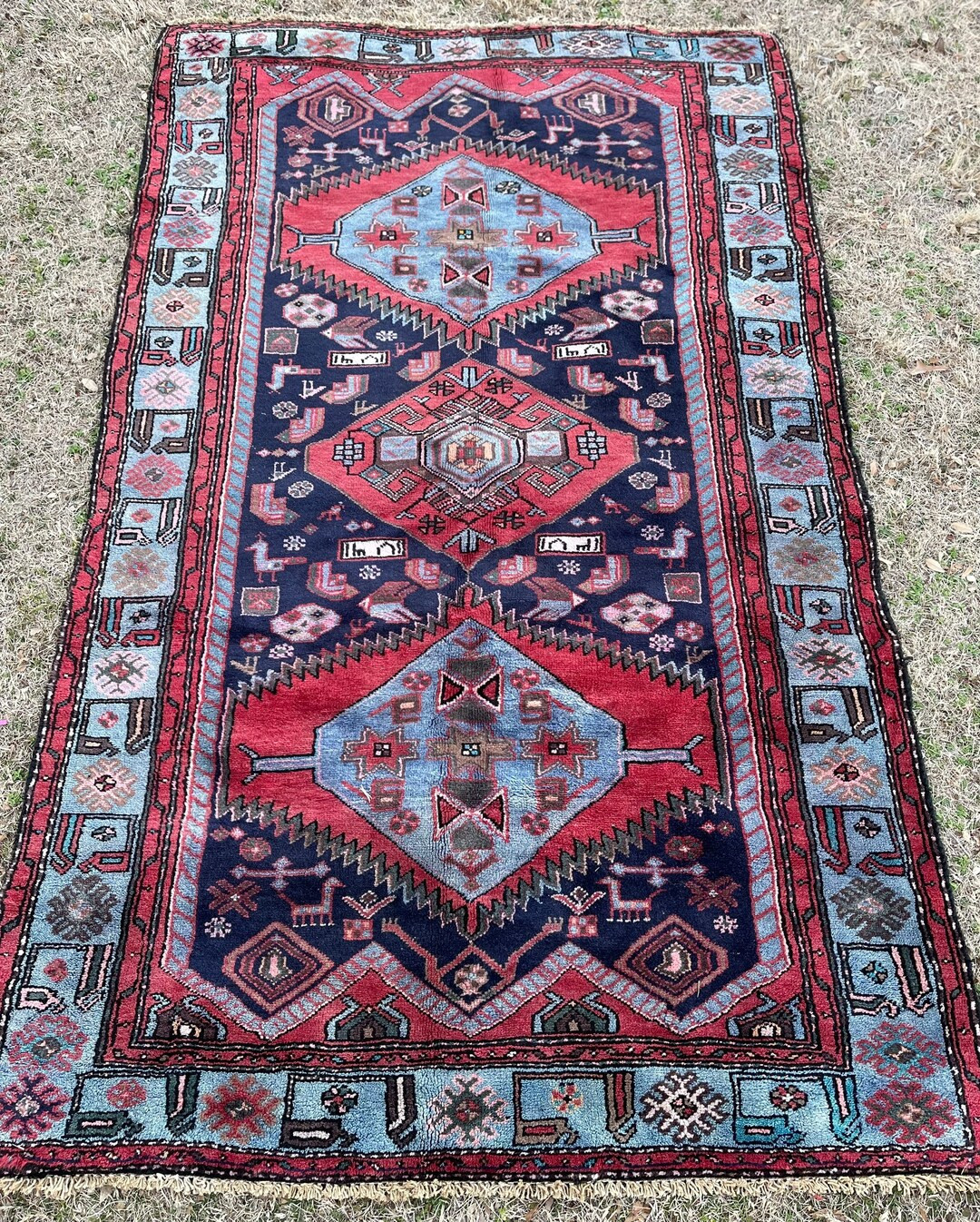 Jared - 4x6 Vintage Persian Wool Accent Rug - Etsy | Etsy (US)