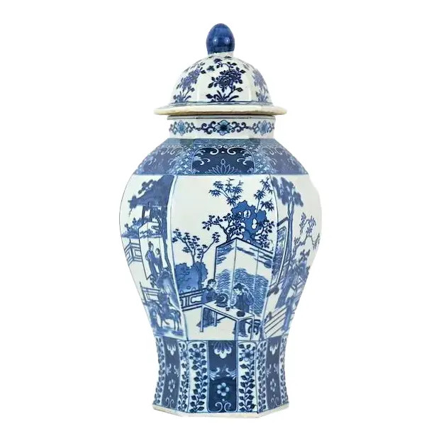 Chinoiserie Vignette Ginger Jar | Chairish
