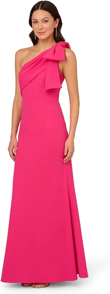 Adrianna Papell Womens Stretch Crepe Long Dress | Amazon (US)