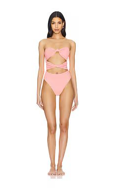 KYA Fallon Reversible One Piece in Flamingo Scrunch from Revolve.com | Revolve Clothing (Global)