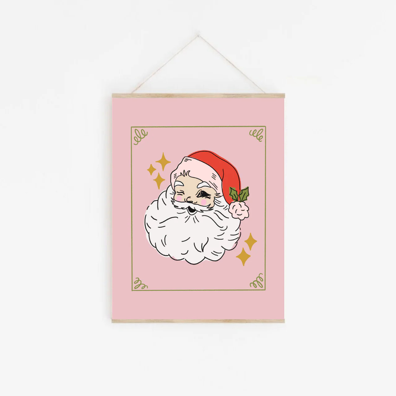 Winking Santa | Framable Art Prints | The Letter Vee