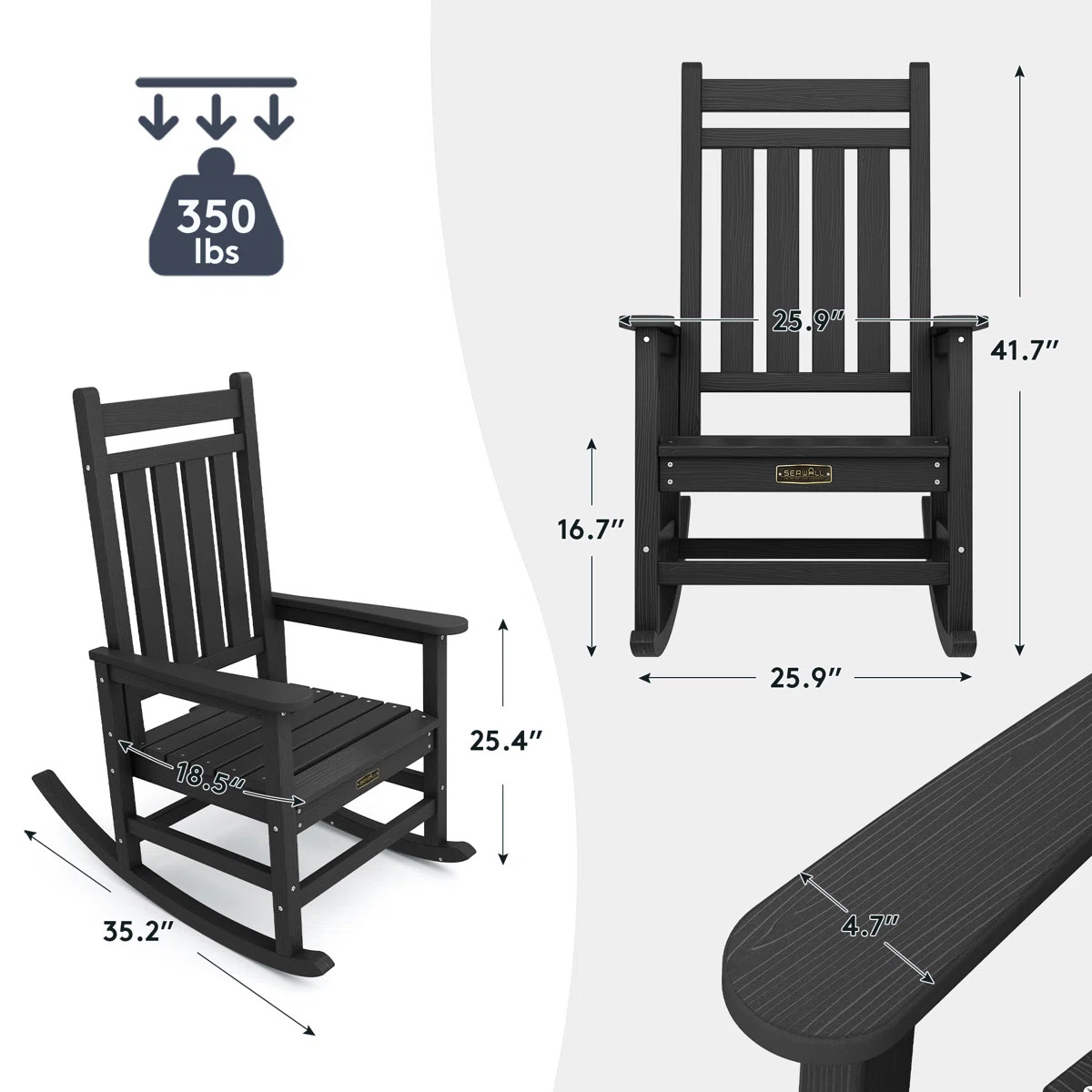 Wolak HDPE Rocking Adirondack Chair | Wayfair North America