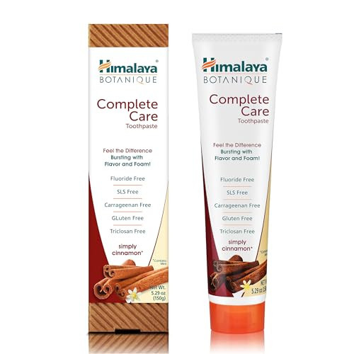 Himalaya Botanique Complete Care Toothpaste, Herbal, Cinnamon Flavor, Fights Plaque, Freshens Breath, Fluoride Free, No Artificial Flavors, SLS Free, Cruelty Free, Foaming, 5.29 Oz, 1 Pack | Amazon (US)
