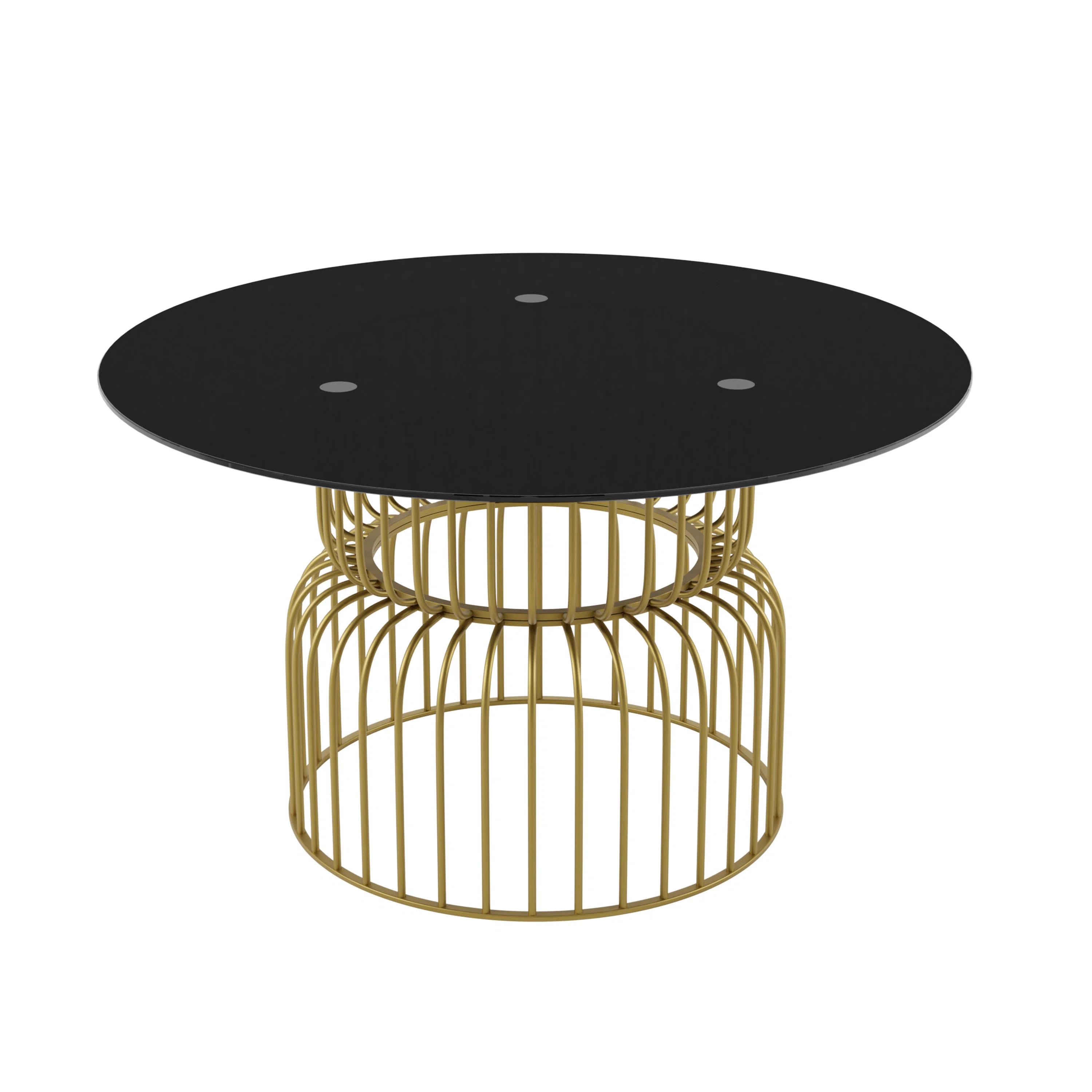 Darin Round Glass Top Metal Base Dining Table | Wayfair North America