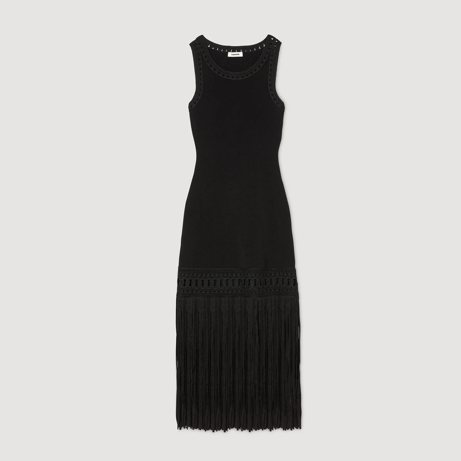Fringed knit dress | Sandro US | Sandro-Paris US