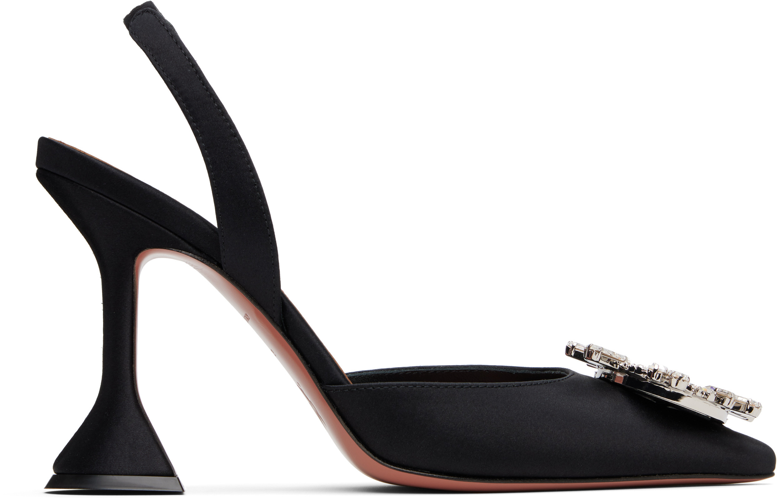 Amina Muaddi Black Begum Sling Heels | SSENSE
