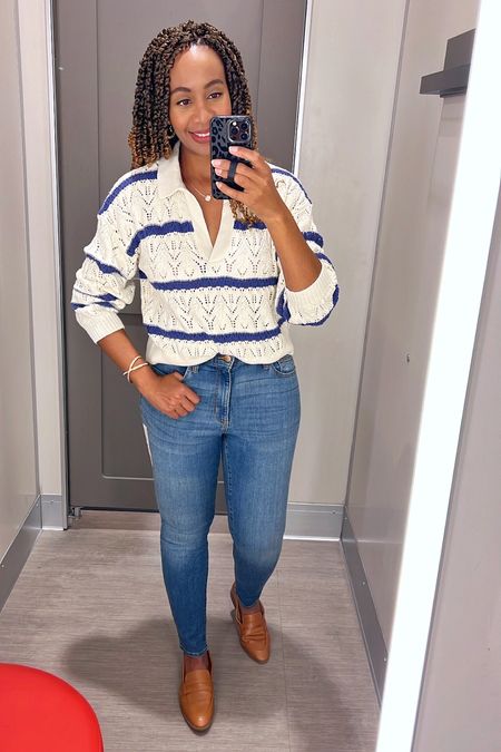 Target Outfit Idea for Fall with skinny jeans and penny loafers. These are the perfect pair of skinny jeans to wear with ankle booties and/or flats.  

#targetstyle #targetreels #targetfinds #targetoutfit #targetsale #targetdoesitagain #affordablefashion #stylereels #outfitreels #workwear #casualoutfit 

#LTKcurves #LTKunder50 #LTKworkwear #LTKSeasonal #LTKstyletip #LTKshoecrush