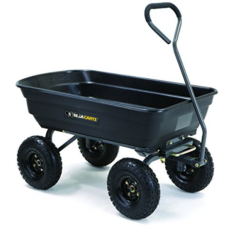 Gorilla Carts Poly Garden Dump Cart with Steel Frame and 10-in. Pneumatic Tires, 600-Pound Capacity, | Amazon (US)