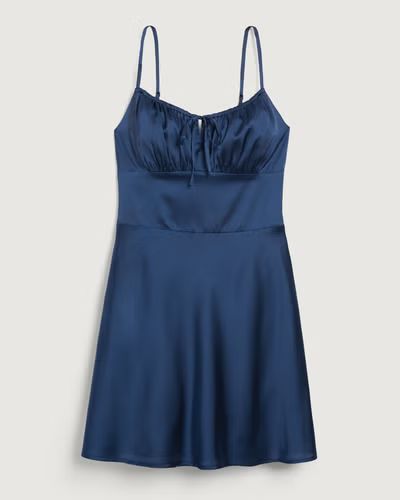 Ruched Bust Satin Mini Dress | Hollister (US)