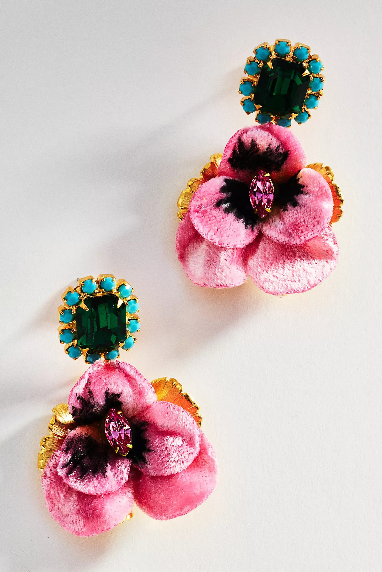The Pink Reef Pansy Drop Earrings | Anthropologie (US)