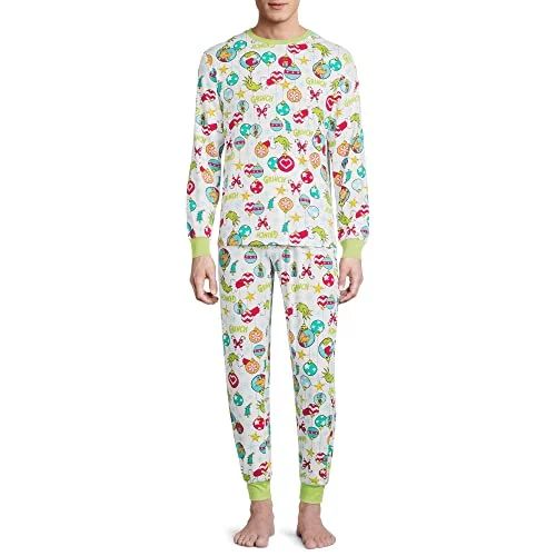 The Grinch who Stole Christmas Mens Matching Family Pajamas Grinch Sleeper (2x) White | Walmart (US)