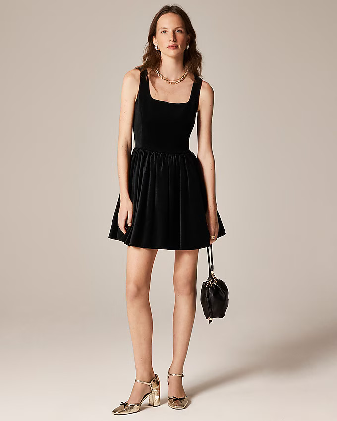 Fit-and-flare mini dress in velvet | J. Crew US