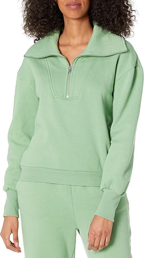 Amazon.com: The Drop Women's Hayley Half Zip Fleece Sweatshirt, Basil, XXL, Plus Size : Clothing,... | Amazon (US)