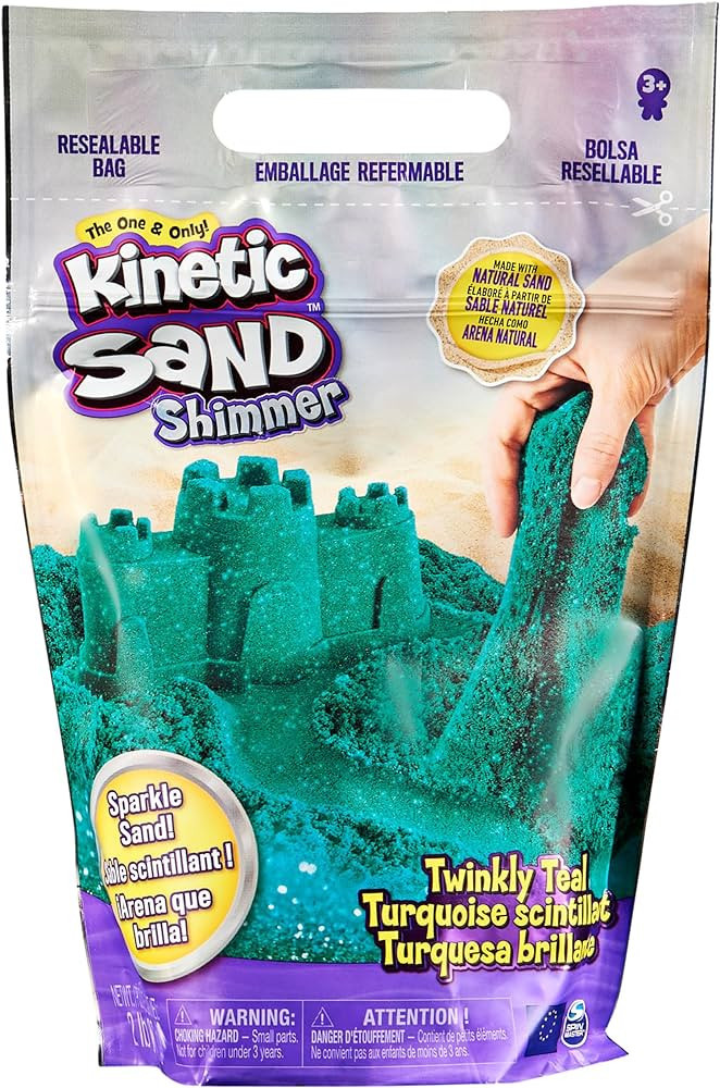 Kinetic Sand, Twinkly Teal 2lb Bag of All-Natural Shimmering Play Sand for Squishing, Mixing and ... | Amazon (US)