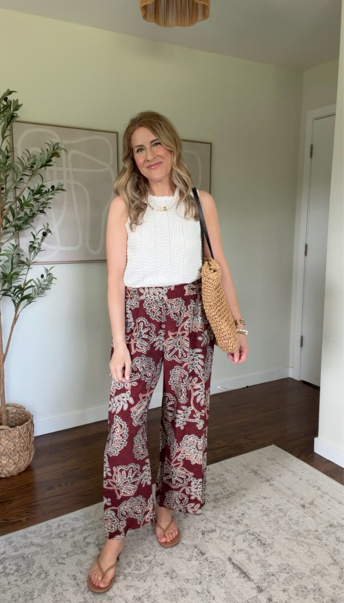 Walmart flowy wide leg pants with elastic waist 10/10! I’m in a medium. #walmartfashion

#LTKOver40