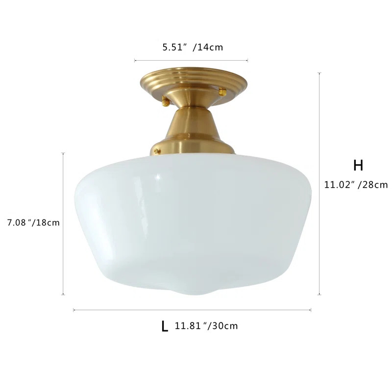 Horst 1 - Light 11.81'' Glass Shade Semi-Flush Mount Light Fixture | Wayfair North America