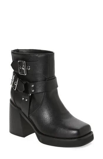 AZALEA WANG Scooter Moto Boot in Black at Nordstrom Rack, Size 8 | Nordstrom Rack