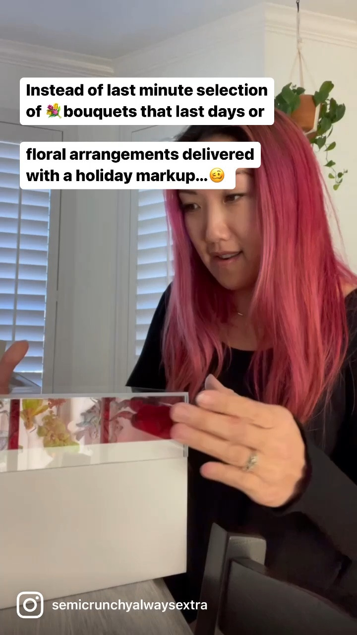 I’m putting this on the gift guide! 

Whether or not you think Valentine's Day is a hallmark holiday or you just wanna feel Miley's
"I can buy myself flowers" * vibe, I think we can all agree the flowers left at the store the week of Valentine's Day are marked up, usually not in the best shape, and last a few days at best.
1 got to treat myself to these stunning roses.
They are REAL ROSES, delivered, ready to display in their boxed anarrangement with a clear lid. Let. me. tell. you. they are EVERYTHING in real life. I knew they were coming and was still surprised and giddy upon first opening the box! Hello ADHD dopamine hit. 

In my opinion, this treat yourself moment was 100 worth it, because the real roses are stunning perfectly preserved to last, not dropping petals by February 18th.

#LTKSeasonal #LTKwedding #LTKGiftGuide