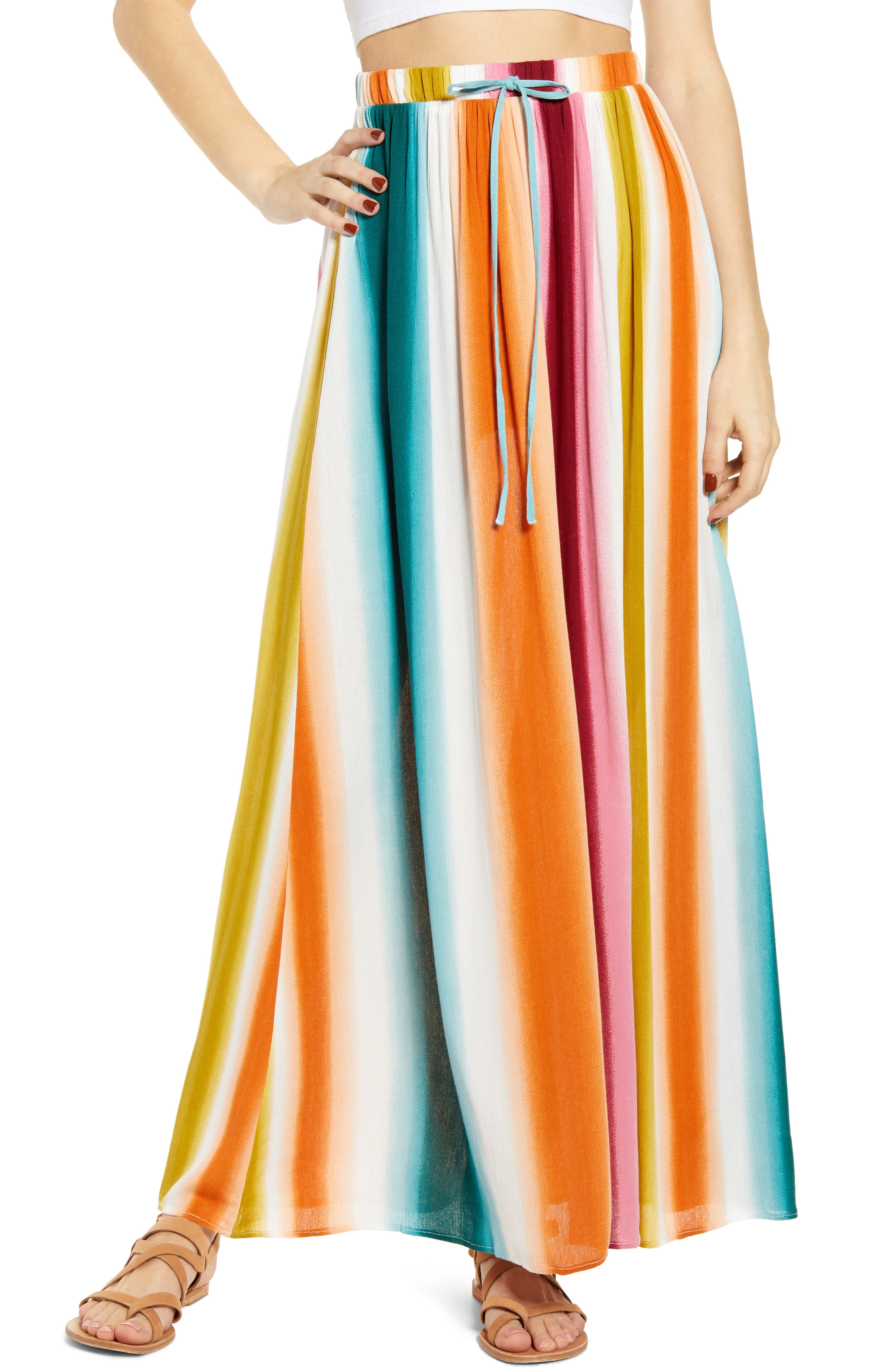 Rainbow Stripe Maxi Skirt | Nordstrom