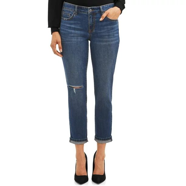 Sofia Jeans Bagi Boyfriend Ripped Knee High Waist Ankle Jean Women's | Walmart (US)