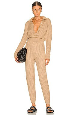 L'Academie Elowen Jumpsuit in Taupe from Revolve.com | Revolve Clothing (Global)