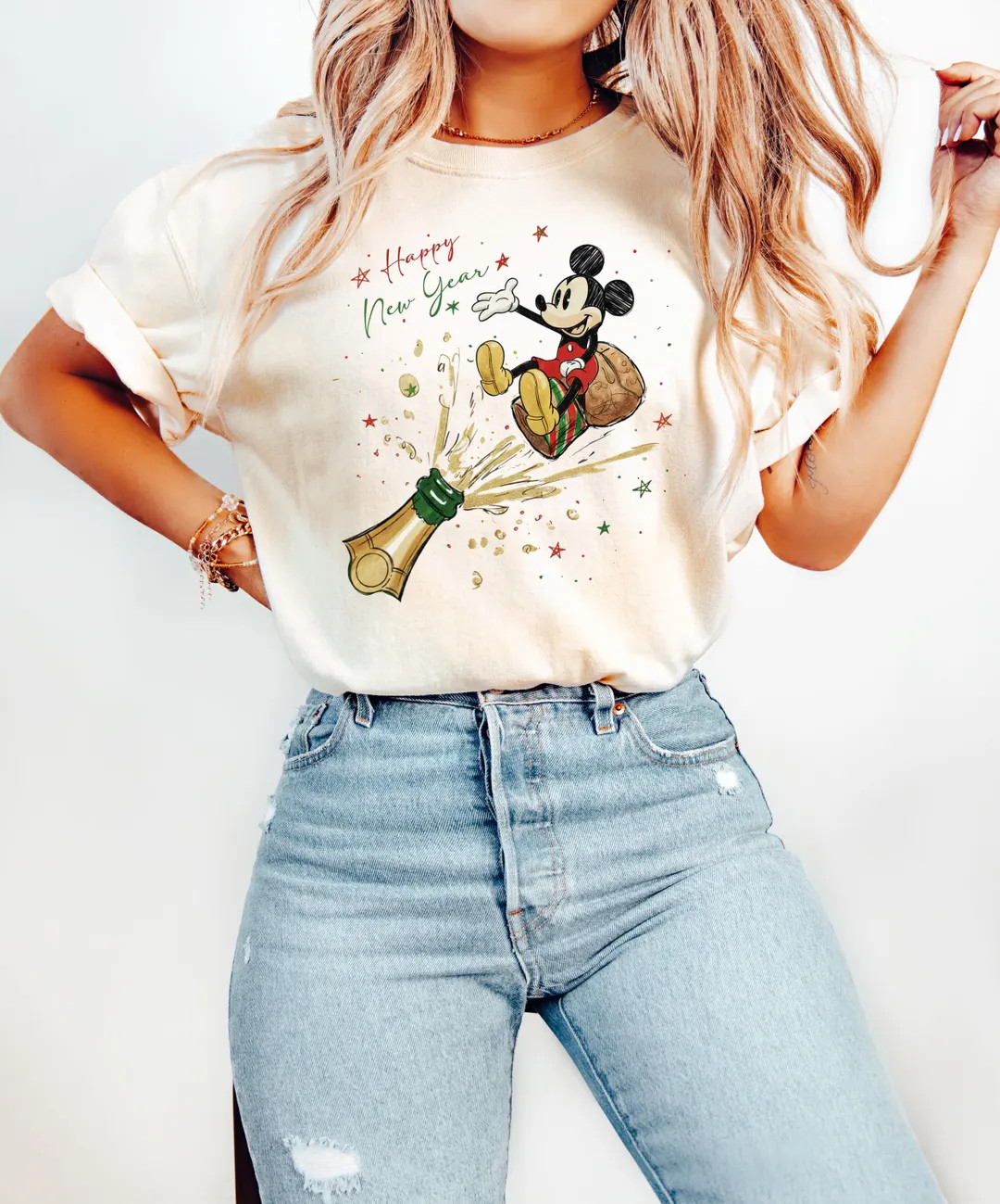 Mickey Happy New Year Champagne Shirt, Disney New Year Matching Shirts, New Year's Disney Party S... | Etsy (US)