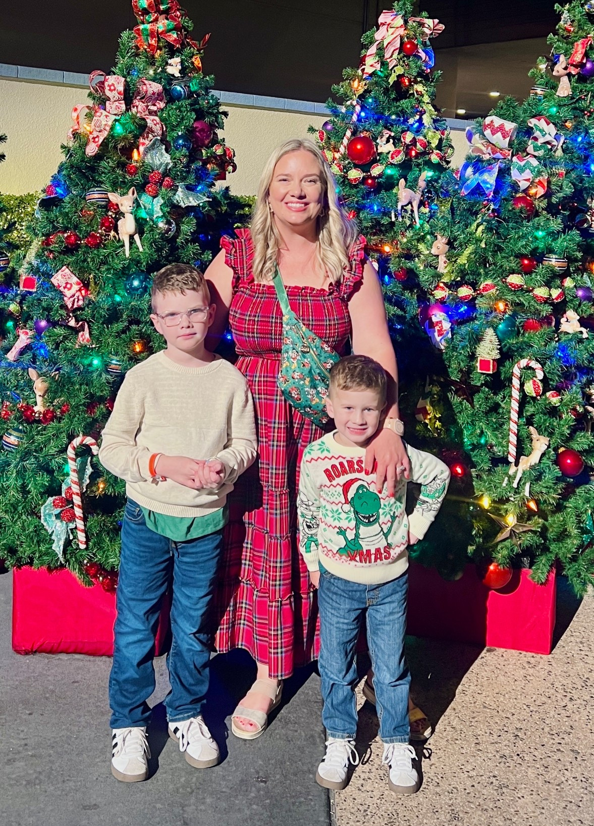 Jollywood Nights outfit for mom and kids at Disney Worlds Hollywood Studios. Disney Christmas party. Disney mom Christmas outfit. Disney Christmas ootd. Christmas party. Ugly kids Christmas sweater.

#LTKHoliday #LTKTravel #LTKootd