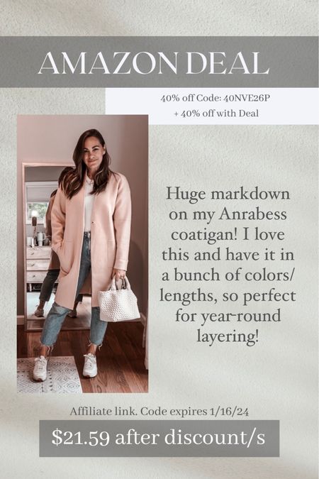 Amazon daily deals - my Anrabess(Prinbara) coatigan is marked down from $60 to under $25 with deal and code. I love this and have in a bunch of different colors and lengths, it’s perfect!

#gifted #amazonfashion #dailydeals

#LTKsalealert #LTKfindsunder50