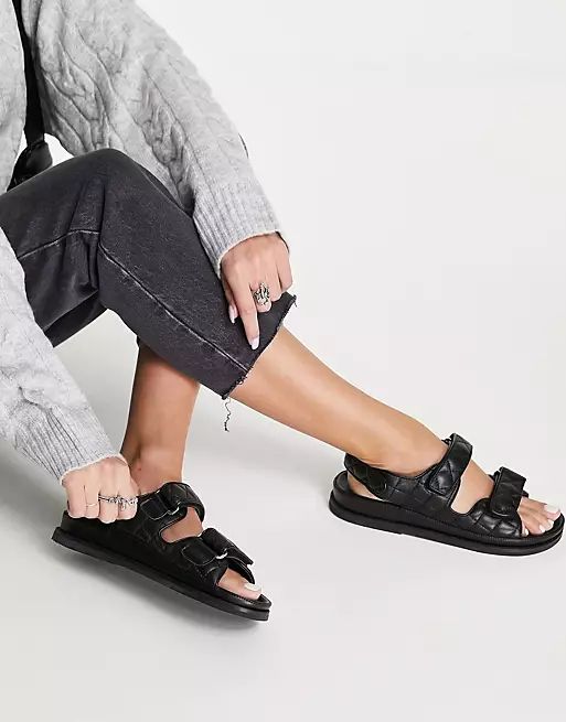 Tony Bianco Hiranni grandad sandals in black leather | ASOS (Global)